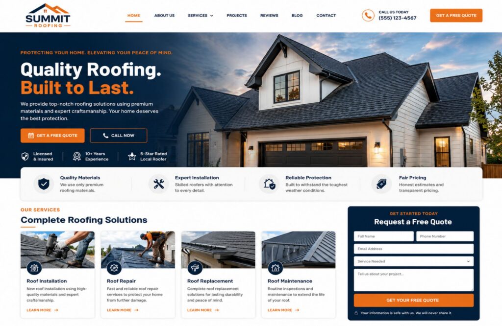 web design for roofers
